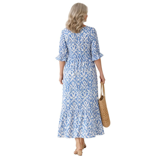 Lina | Vestido largo estampado con escote en V